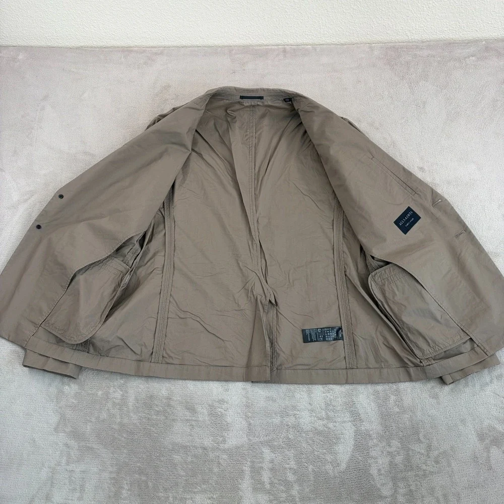 ALL SAINTS Canta Blazer Sports Coat in Brown Men 44 Cotton 2 Button Front NWOT‎
